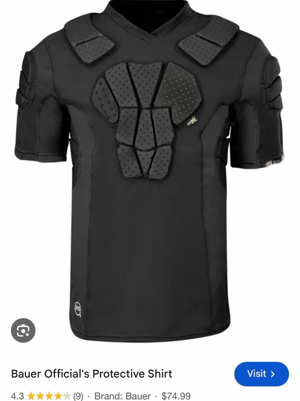Bauer Black Padded Compression Top